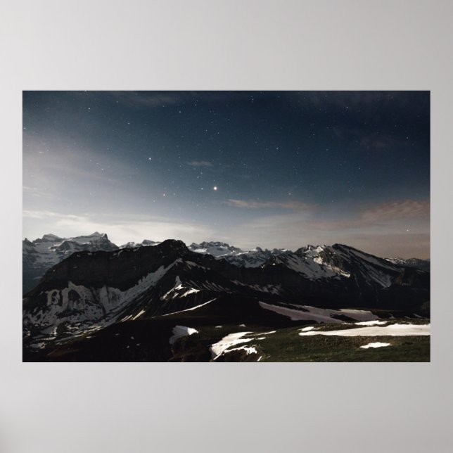 LANDSCAPE FOTOGRAFIE DES SCHWARZEN UND WEISSEN BER POSTER (Vorne)