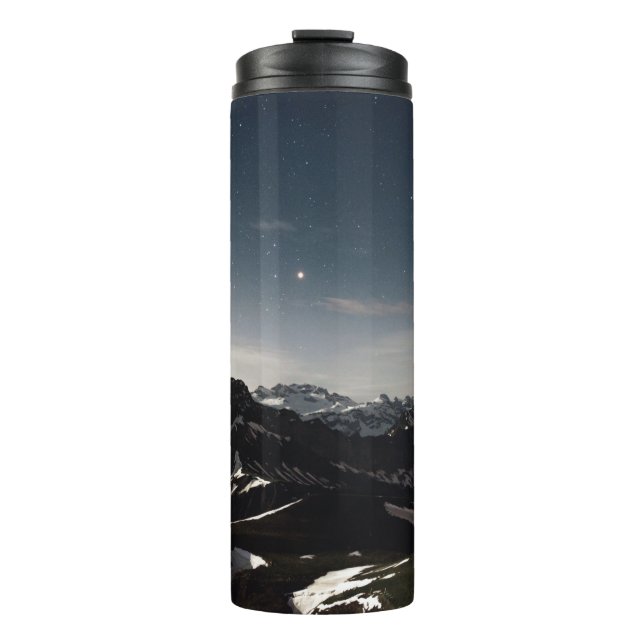 LANDSCAPE FOTOGRAFIE DES SCHWARZEN UND WEISSEN BER THERMOSBECHER (Vorderseite)