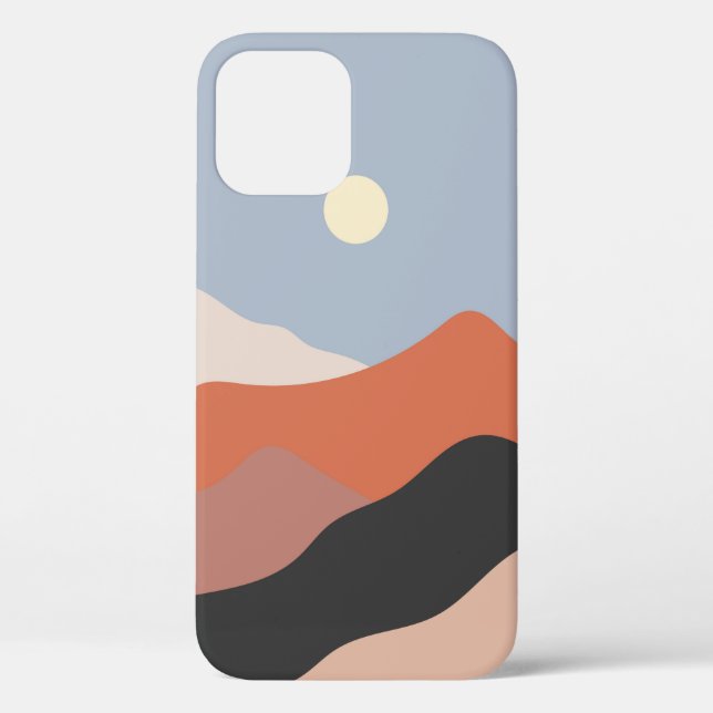 Landscape mid century illustrations,minimalist lan Case-Mate iPhone hülle (Rückseite)