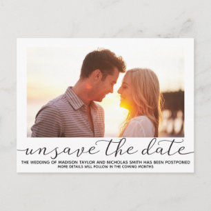 Landscape Picture Wedding Unsave The Date Postcard Postkarte