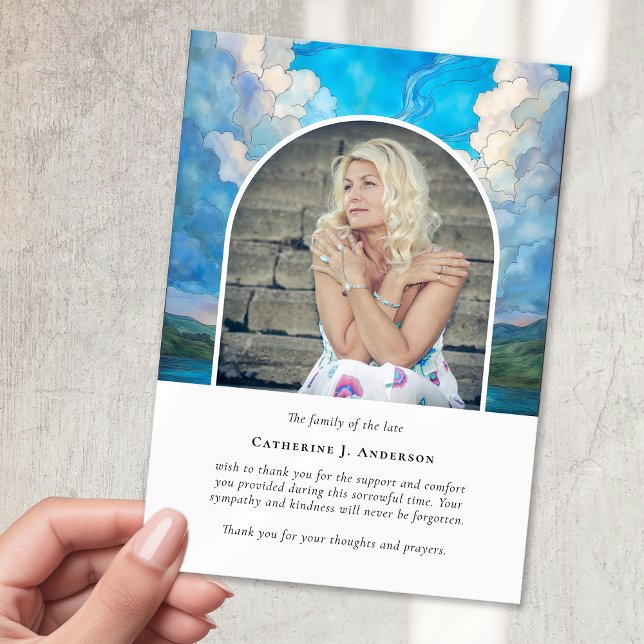 Landscape Sky Memorial Foto Beileid Beerdigung Dankeskarte (Von Creator hochgeladen)