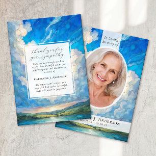 Landscape Sky Memorial Foto Beileid Beerdigung Dankeskarte