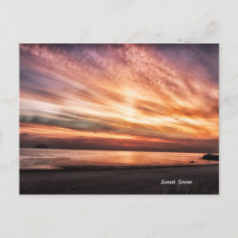 Landscape Sunset Girvan Beach Schottland Postcard Postkarte