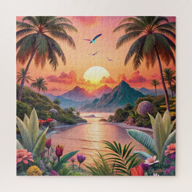 Landscape Tropical Beach Puzzle (Vertikal)