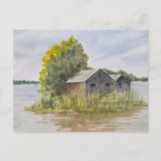 Landscape watercolor painting  postkarte