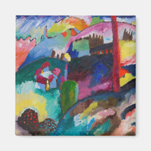 Landscape with Factory Chimney, Wassily Kandinsky Magnet
