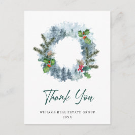 Landscape Wreath Weihnachten Unternehmen Vielen Da Postkarte