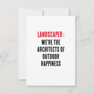 Landscaper Wir sind die Architekten des Glücks im Dankeskarte