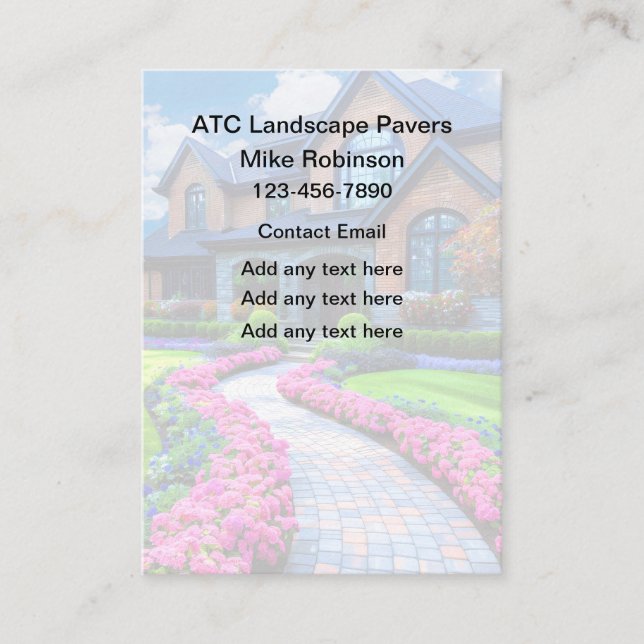 Landscaping Brick Paver Services Visitenkarte (Vorderseite)