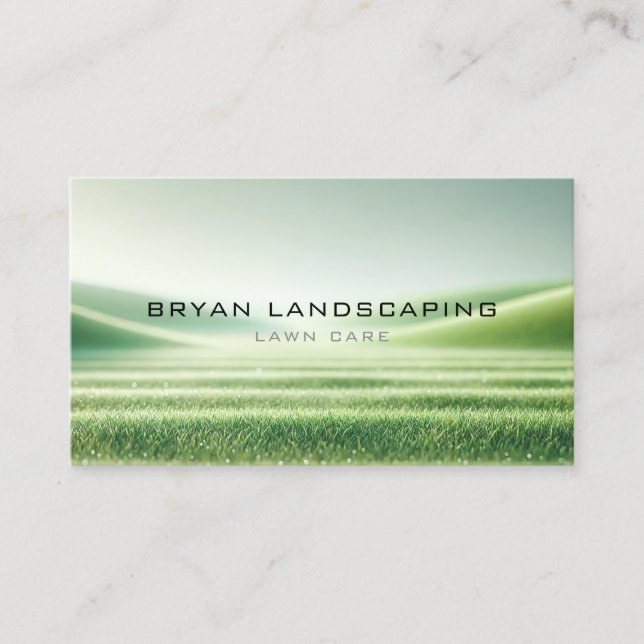 Landscaping Business Card - Clean Grass Design Visitenkarte (Vorderseite)
