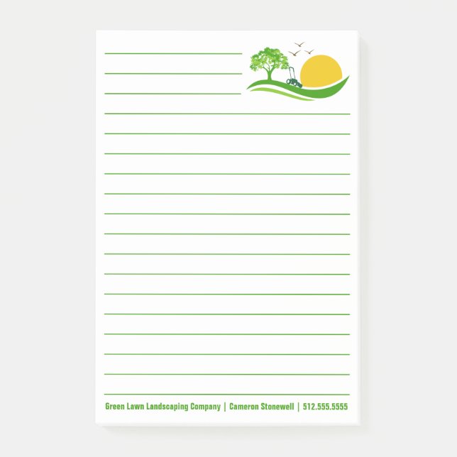 Landscaping Company Lawn Mowing Service Custom Post-it Klebezettel (Vorderseite)