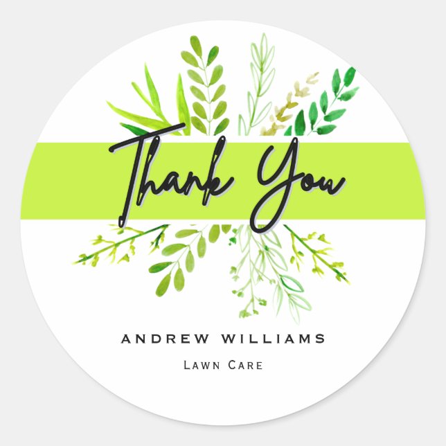 Landscaping der modernen Rasenpflege Runder Aufkleber (Vorderseite)