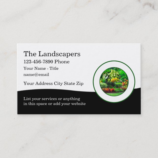 Landscaping Garden Theme Business Cards Visitenkarte (Vorderseite)