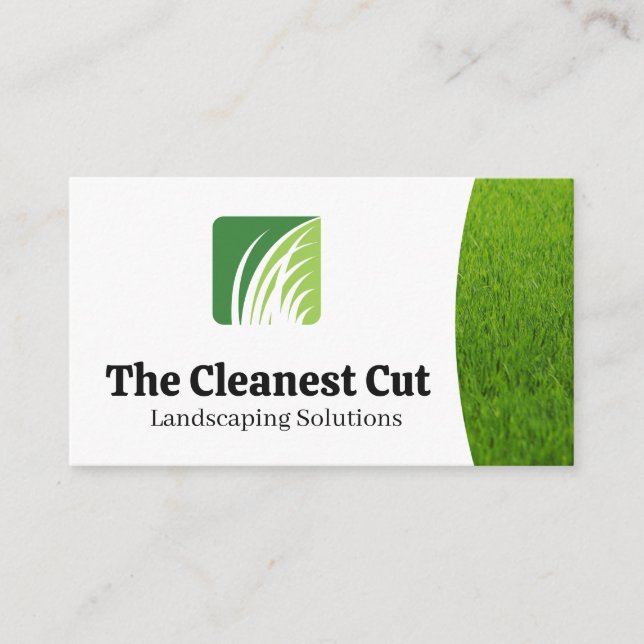 Landscaping Grass Logo | Rasenpflege Visitenkarte (Vorderseite)