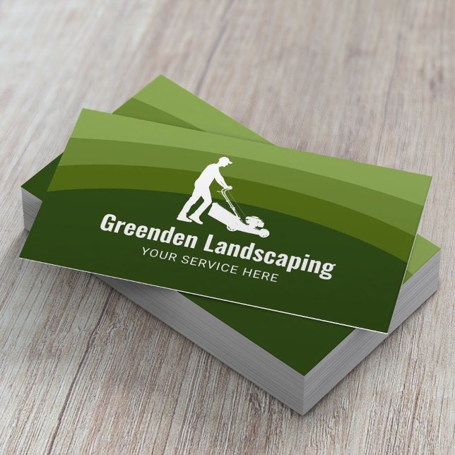 Landscaping Green Shades Beruflich Lawn Care Visitenkarte (Von Creator hochgeladen)