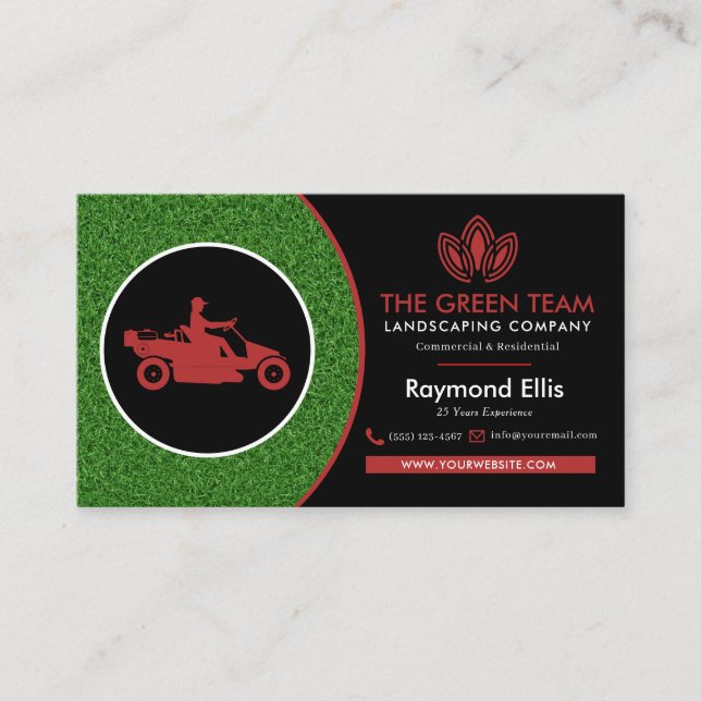 Landscaping Lawn Care Business Card Visitenkarte (Vorderseite)