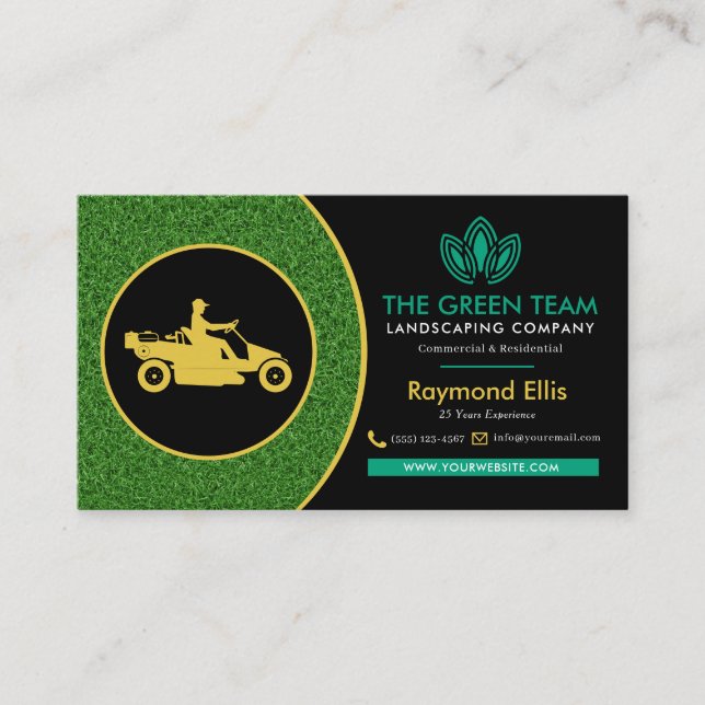 Landscaping Lawn Care Business Card Visitenkarte (Vorderseite)
