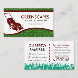 Landscaping Lawn Care Business Card Visitenkarte