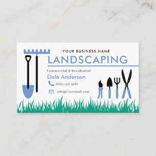 Landscaping Lawn Care Business Card Visitenkarte