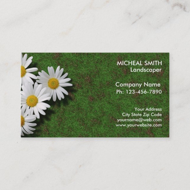 Landscaping Lawn Care Gardener Business Card Visitenkarte (Vorderseite)