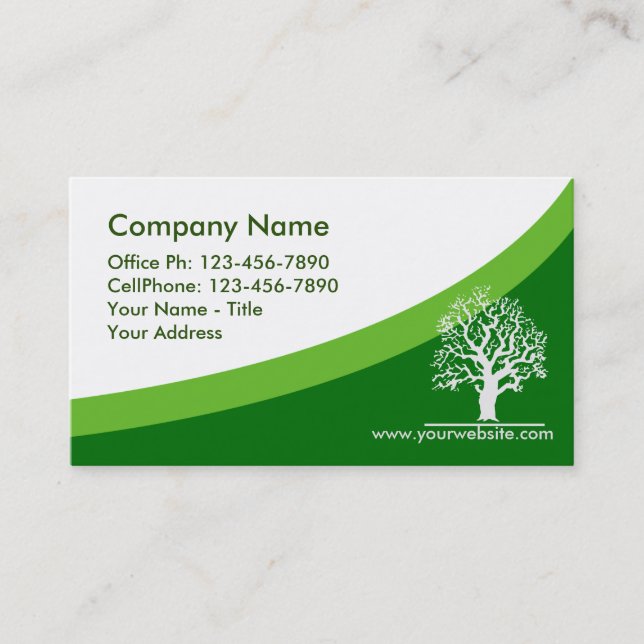 Landscaping Lawn Care Gardener Tree Business Card Visitenkarte (Vorderseite)