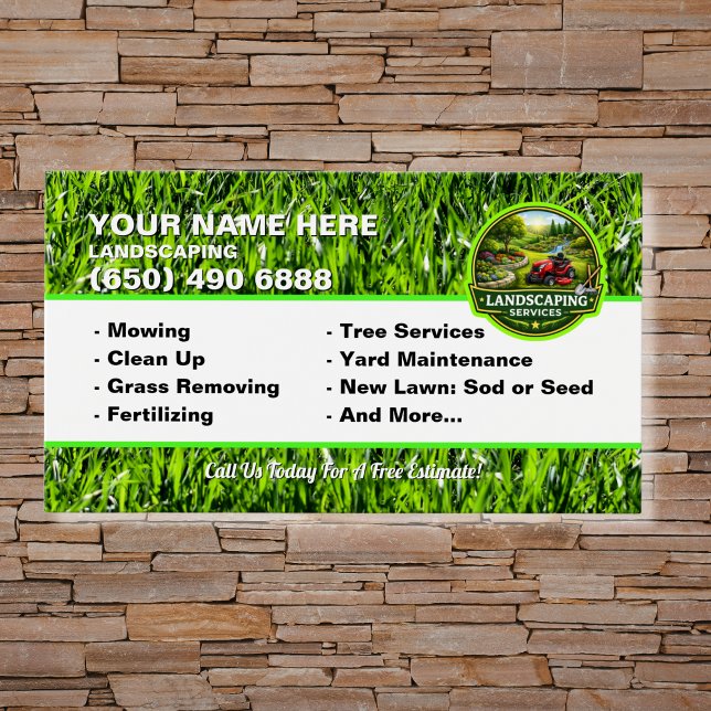 Landscaping Lawn Care Mower Business Card Grass (Von Creator hochgeladen)