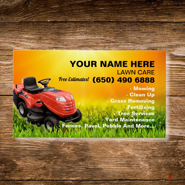 Landscaping Lawn Care Mower Business Card Template (Von Creator hochgeladen)