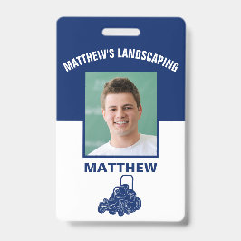 Landscaping Lawn Mowing Business Nametag ID Abzeic Ausweis