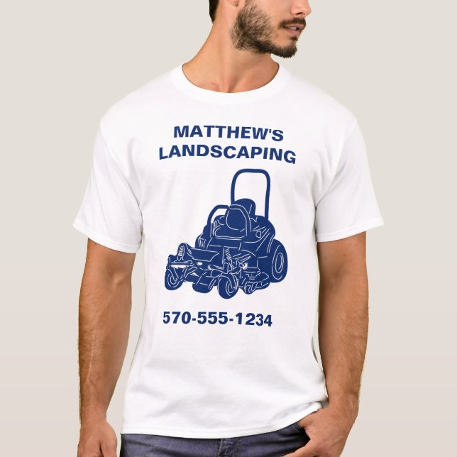 Landscaping Lawn Mowing Business Personalisiert T-Shirt (Vorderseite)