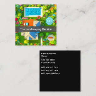 Landscaping Pool Service Business Cards Quadratische Visitenkarte