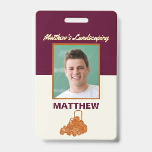 Landscaping Rasenmäher Nametag-ID-Abzeichen Ausweis