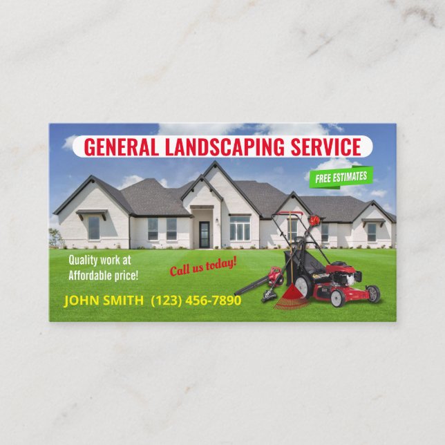Landscaping Service Business Cards Visitenkarte (Vorderseite)