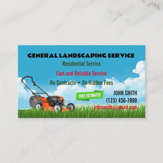 Landscaping Service Business Cards Visitenkarte (Vorderseite)