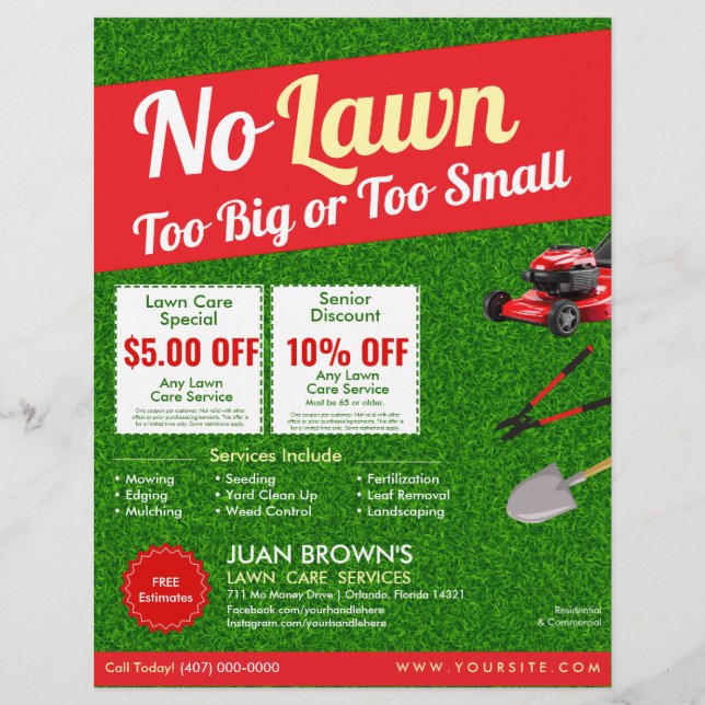Landscaping Services | Lawn Care & Garden Design Flyer (Vorne)