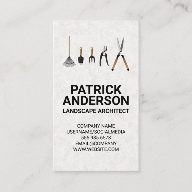 Landscaping-Tools | Gardener Business Card Visitenkarte (Vorderseite)