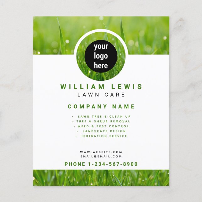 Landscaping von Lawn Care Simple Business-Logos Flyer (Vorne)