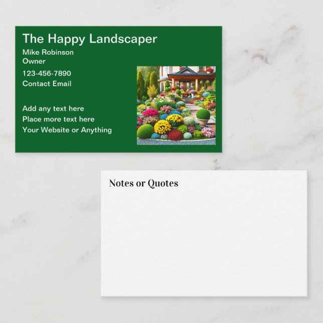 Landscaping Zuhause Landscaper Business Cards Visitenkarte (Vorne/Hinten)