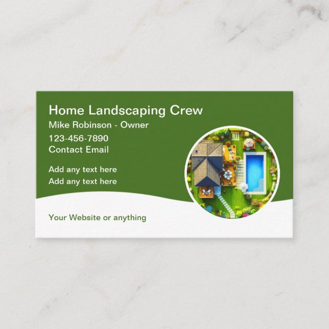 Landscaping Zuhause Services Business Cards Visitenkarte (Vorderseite)