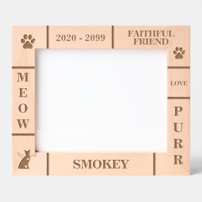 Landschaft 10x8 Gedenkstätte Angel Katze Jahr Geätzte Rahmen (Vorderseite)