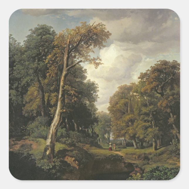 Landschaft, 1850 quadratischer aufkleber (Vorderseite)