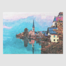 Landschaft 3 Mauer Art Decoupage