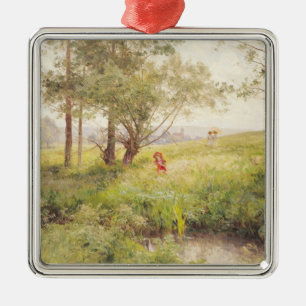 Landschaft 3 silbernes ornament