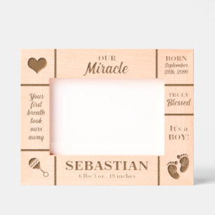 Landschaft 7x5 Neues Baby Personalisiert Geätzte Rahmen