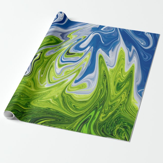 Landschaft Abstrakte Kunst | Beste moderne Kunst Geschenkpapier (Ungerollt)
