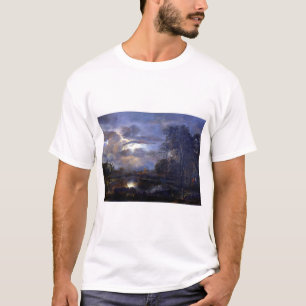 Landschaft Aert van Der Neer Moonlit mit Brücke T-Shirt