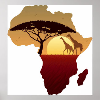 Landschaft Afrika-Landschaft Poster