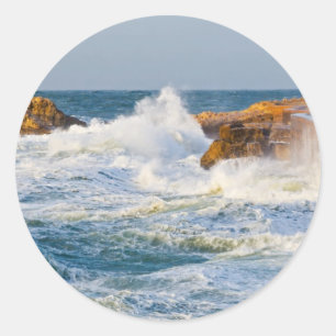 Landschaft am Meer Runder Aufkleber