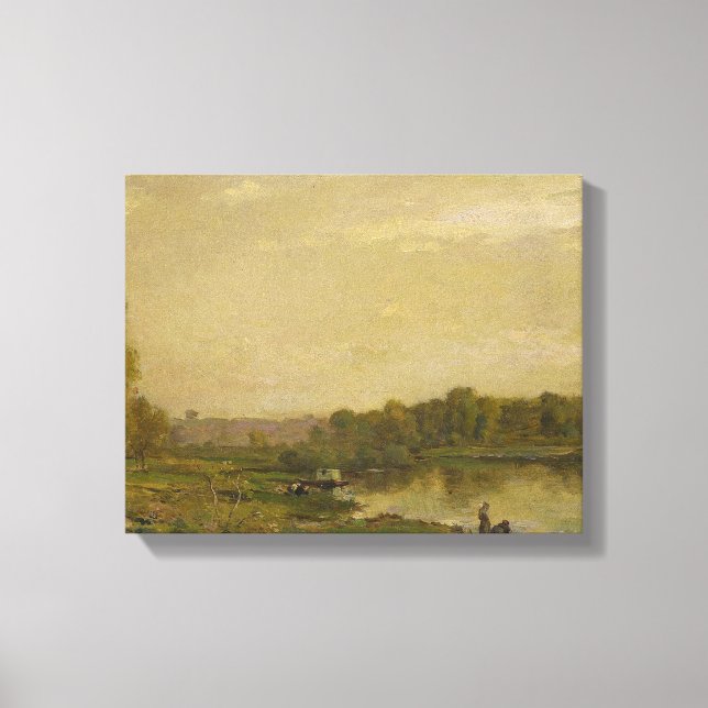 Landschaft am Oise, Charles-François Daubigny, Leinwanddruck (Vorderseite)