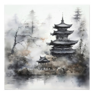 Landschaft Asiatisch Traditionell Fotodruck