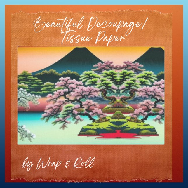 Landschaft Asiatische Landschaft Kirschblüten Bäum Seidenpapier (Von Creator hochgeladen)